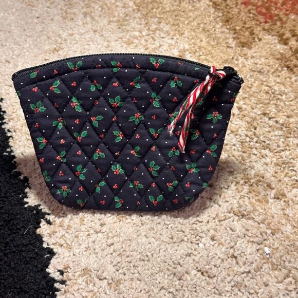 Vera Bradley RETIRED 90s Christmas Pouch Cosmetic Travel Pouch Quilted Designer - Picture 8 of 9